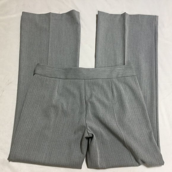 BCBGMaxAzria Womens Size 10 Gray Herringbone Stripe Pants Trousers Wide Leg NWOT - Picture 8 of 12